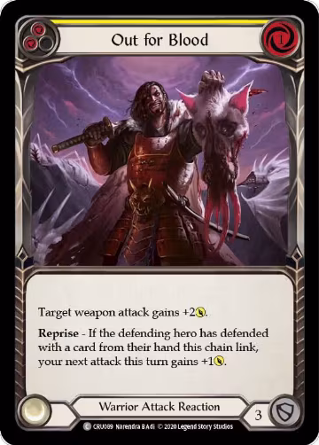 Out for Blood (Yellow) (CRU089), Crucible of War — Flesh & Blood card price