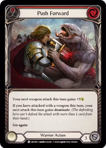 Push Forward (Red) (CRU094), Crucible of War — Flesh & Blood card price