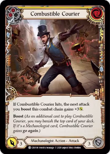 Combustible Courier (Yellow) (CRU110), Crucible of War — Flesh & Blood card price