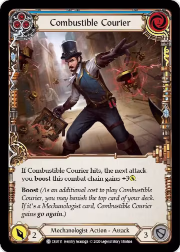 Combustible Courier (Blue) (CRU111), Crucible of War — Flesh & Blood card price