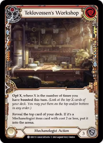 Teklovossen's Workshop (Red) (CRU115), Crucible of War — Flesh & Blood card price