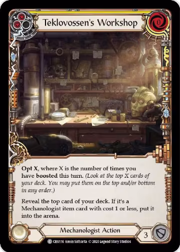 Teklovossen's Workshop (Yellow) (CRU116), Crucible of War — Flesh & Blood card price