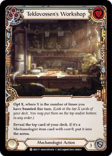 Teklovossen's Workshop (Blue) (CRU117), Crucible of War — Flesh & Blood card price