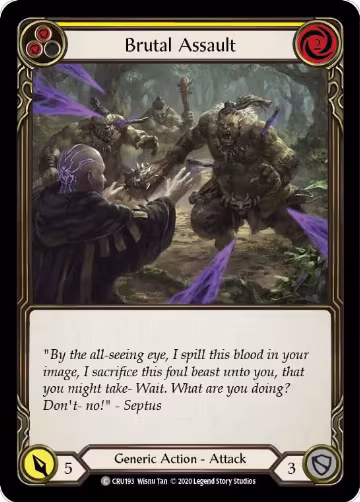 Brutal Assault (Yellow) (CRU193), Crucible of War — Flesh & Blood card price