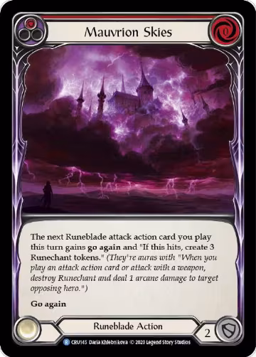 Mauvrion Skies (Red) (CRU145), Crucible of War — Flesh & Blood card price