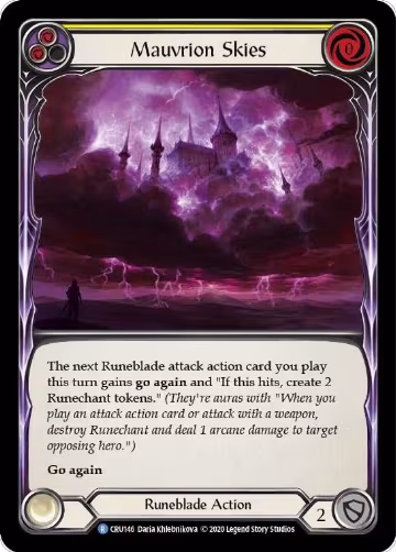 Mauvrion Skies (Yellow) (CRU146), Crucible of War — Flesh & Blood card price