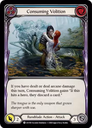 Consuming Volition (Blue) (CRU150), Crucible of War — Flesh & Blood card price
