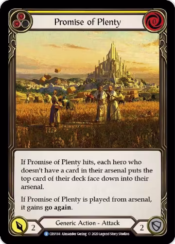 Promise of Plenty (Yellow) (CRU184), Crucible of War — Flesh & Blood card price