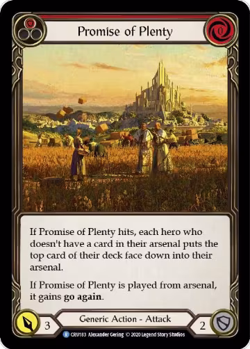 Promise of Plenty (Red) (CRU183), Crucible of War — Flesh & Blood card price