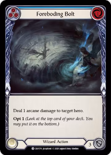 Foreboding Bolt (Blue) (CRU170), Crucible of War — Flesh & Blood card price