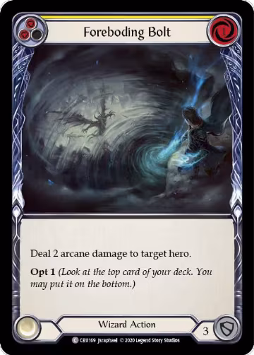 Foreboding Bolt (Yellow) (CRU169), Crucible of War — Flesh & Blood card price