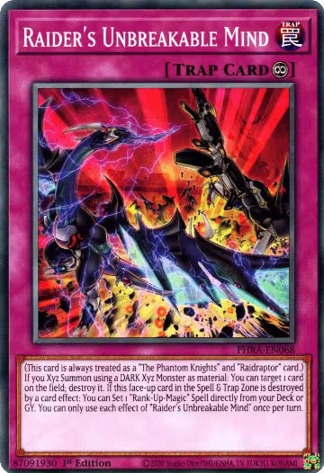 Raider's Unbreakable Mind (PHRA-EN068), Phantom Rage — Yu-Gi-Oh! card price