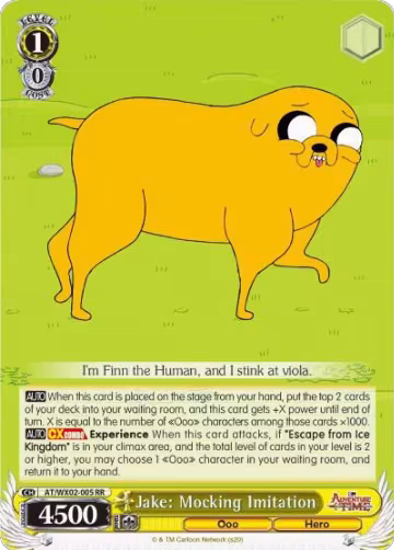 Jake: Mocking Imitation (AT/WX02-005 RR), Adventure Time — Weiß Schwarz card price