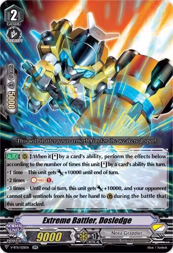 Extreme Battler, Dosledge (V-BT11/021EN), V-BT11: Storm of the Blue Cavalry — Vanguard card price