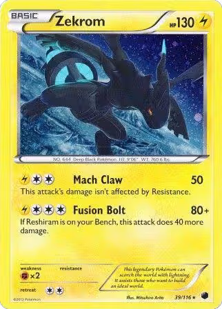 Zekrom - 39/116 (Cosmos Holo) (039/116), Miscellaneous Cards & Products — Pokémon card price