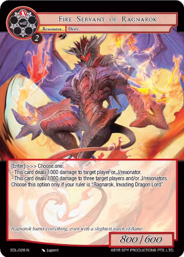 Fire Servant of Ragnarok (EDL-026), The Epic of the Dragon Lord — Force of Will card price