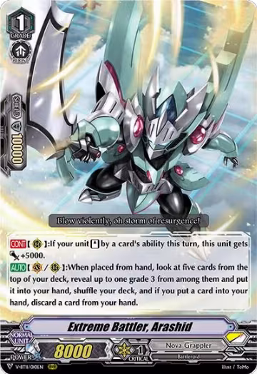 Extreme Battler, Arashid (V-BT11/010EN), V-BT11: Storm of the Blue Cavalry — Vanguard card price