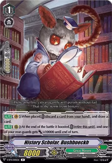 History Scholar, Bushboeckh (V-BT11/045EN), V-BT11: Storm of the Blue Cavalry — Vanguard card price