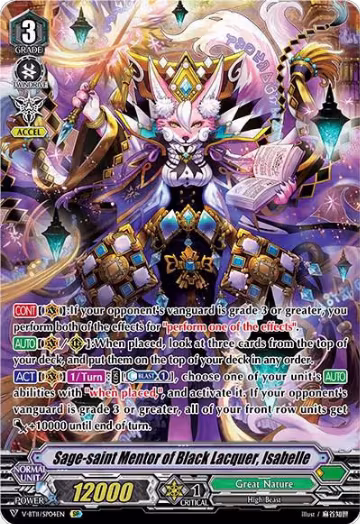 Sage-saint Mentor of Black Lacquer, Isabelle (SP) (V-BT11/SP04EN), V-BT11: Storm of the Blue Cavalry — Vanguard card price