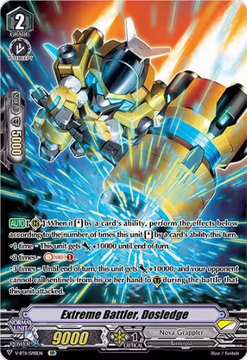 Extreme Battler, Dosledge (SP) (V-BT11/SP18EN), V-BT11: Storm of the Blue Cavalry — Vanguard card price