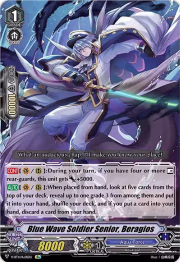Blue Wave Soldier Senior, Beragios (V-BT11/Re01EN), V-BT11: Storm of the Blue Cavalry — Vanguard card price