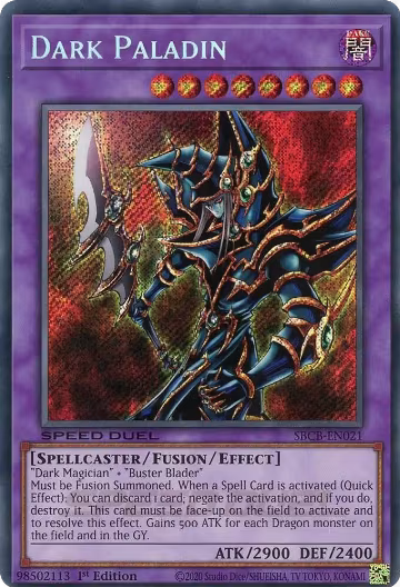 Dark Paladin (Secret) (SBCB-EN021), Speed Duel: Battle City Box — Yu-Gi-Oh! card price
