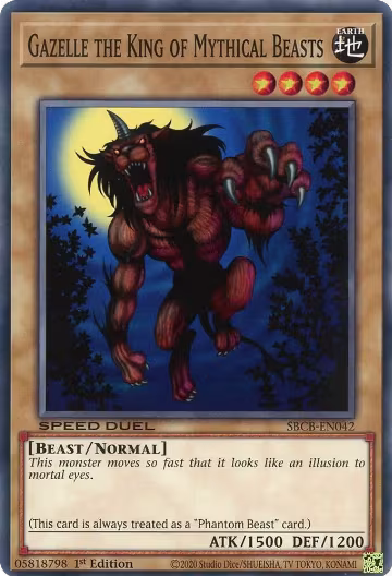 Gazelle the King of Mythical Beasts (SBCB-EN042), Speed Duel: Battle City Box — Yu-Gi-Oh! card price