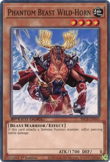 Phantom Beast Wild-Horn (SBCB-EN045), Speed Duel: Battle City Box — Yu-Gi-Oh! card price