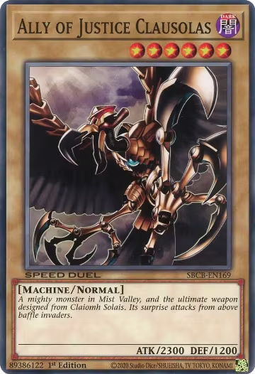 Ally of Justice Clausolas (SBCB-EN169), Speed Duel: Battle City Box — Yu-Gi-Oh! card price