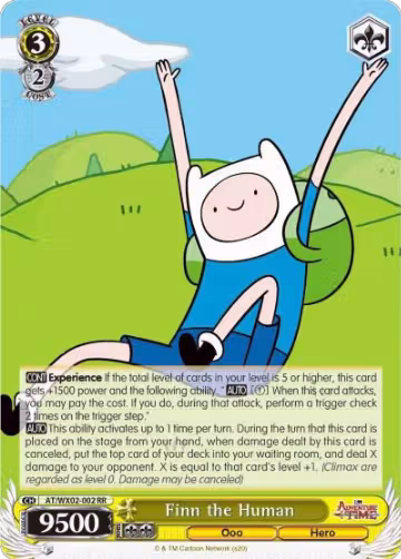 Finn the Human (AT/WX02-002 RR), Adventure Time — Weiß Schwarz card price