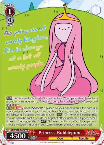 Princess Bubblegum (SP) (AT/WX02-040SP SP), Adventure Time — Weiß Schwarz card price