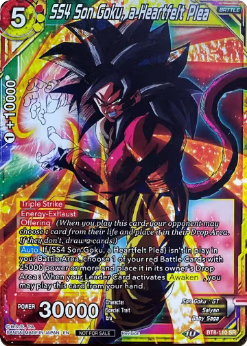 SS4 Son Goku, a Heartfelt Plea (BT8-110) — card price