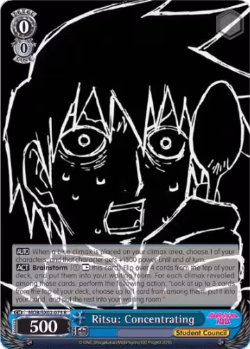 Ritsu: Concentrating (MOB/SX02-073 R), Mob Psycho 100 — Weiß Schwarz card price