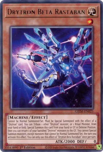 Drytron Beta Rastaban (GEIM-EN025), Genesis Impact — Yu-Gi-Oh! card price