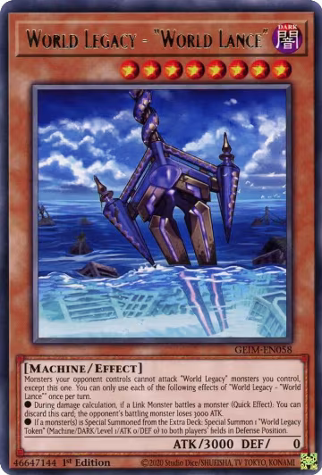 World Legacy - "World Lance" (GEIM-EN058), Genesis Impact — Yu-Gi-Oh! card price