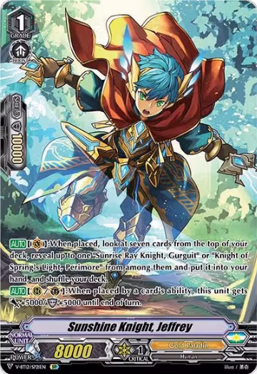 Sunshine Knight, Jeffrey (SP) (V-BT12/SP21EN), V-BT12: Divine Lightning Radiance — Vanguard card price