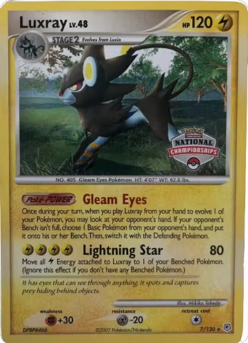 Luxray - 7/130 (National Championships) (007/130), League & Championship Cards — Pokémon card price