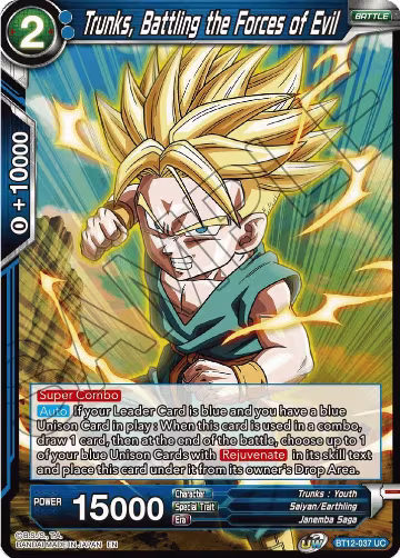 Trunks, Battling the Forces of Evil (BT12-037), Vicious Rejuvenation — DB Super card price