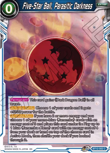 Five-Star Ball, Parasitic Darkness (BT12-052), Vicious Rejuvenation — DB Super card price