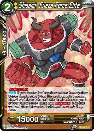Shisami, Frieza Force Elite (BT12-107), Vicious Rejuvenation — DB Super card price