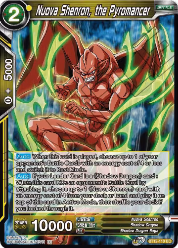 Nuova Shenron, the Pyromancer (BT12-110), Vicious Rejuvenation — DB Super card price