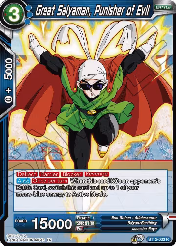 Great Saiyaman, Punisher of Evil (BT12-033), Vicious Rejuvenation — DB Super card price