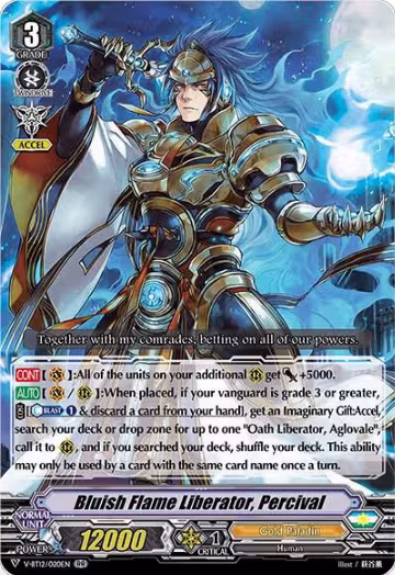 Bluish Flame Liberator, Percival (V-BT12/020EN), V-BT12: Divine Lightning Radiance — Vanguard card price