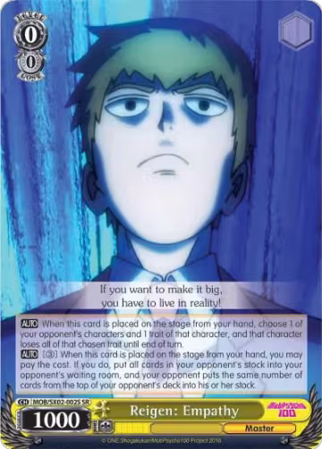 Reigen: Empathy (SR) (MOB/SX02-002S SR), Mob Psycho 100 — Weiß Schwarz card price