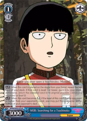 MOB: Searching for a Tsuchinoko (MOB/SX02-076 R), Mob Psycho 100 — Weiß Schwarz card price
