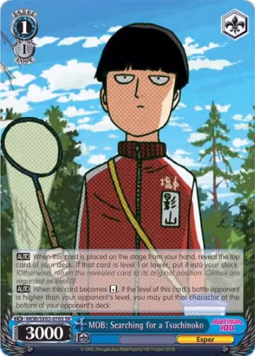 MOB: Searching for a Tsuchinoko (SR) (MOB/SX02-076S SR), Mob Psycho 100 — Weiß Schwarz card price