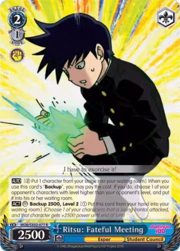 Ritsu: Fateful Meeting (MOB/SX02-077 R), Mob Psycho 100 — Weiß Schwarz card price