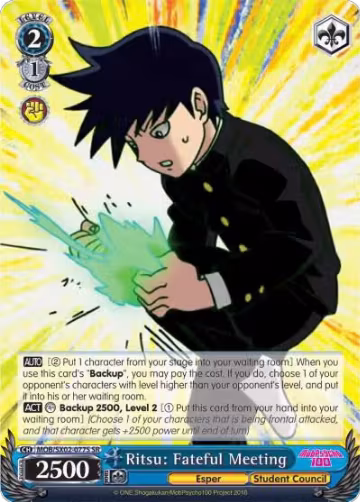 Ritsu: Fateful Meeting (SR) (MOB/SX02-077S SR), Mob Psycho 100 — Weiß Schwarz card price