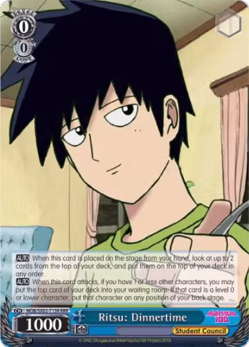 Ritsu: Dinnertime (RRR) (MOB/SX02-T13R RRR), Mob Psycho 100 — Weiß Schwarz card price