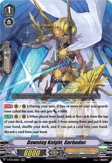 Dawning Knight, Gorboduc (V-BT12/010EN), V-BT12: Divine Lightning Radiance — Vanguard card price